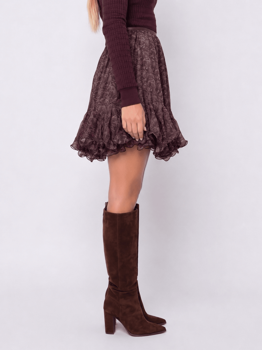 Sandy Skirt 20" (Burgundy Pattern) - Skirt - Yakira Bella