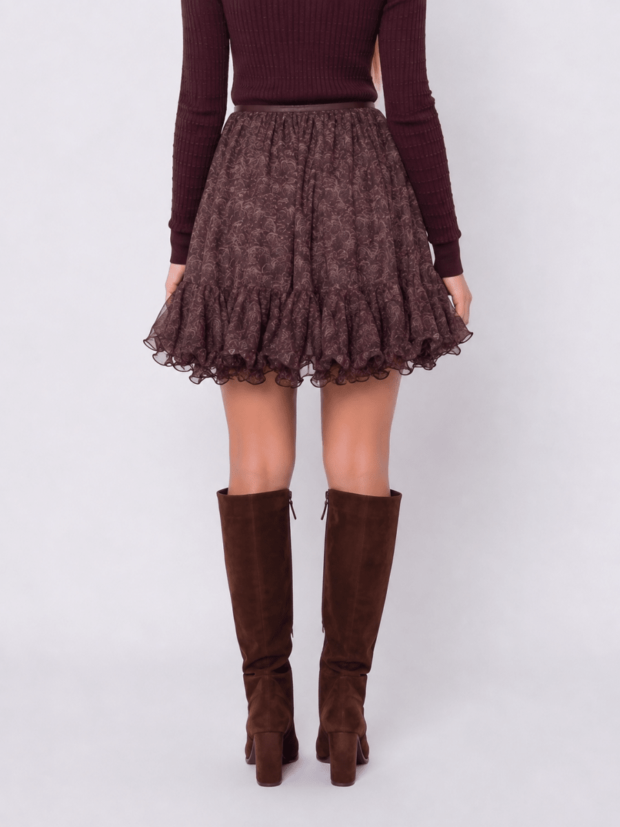 Sandy Skirt 20" (Burgundy Pattern) - Skirt - Yakira Bella