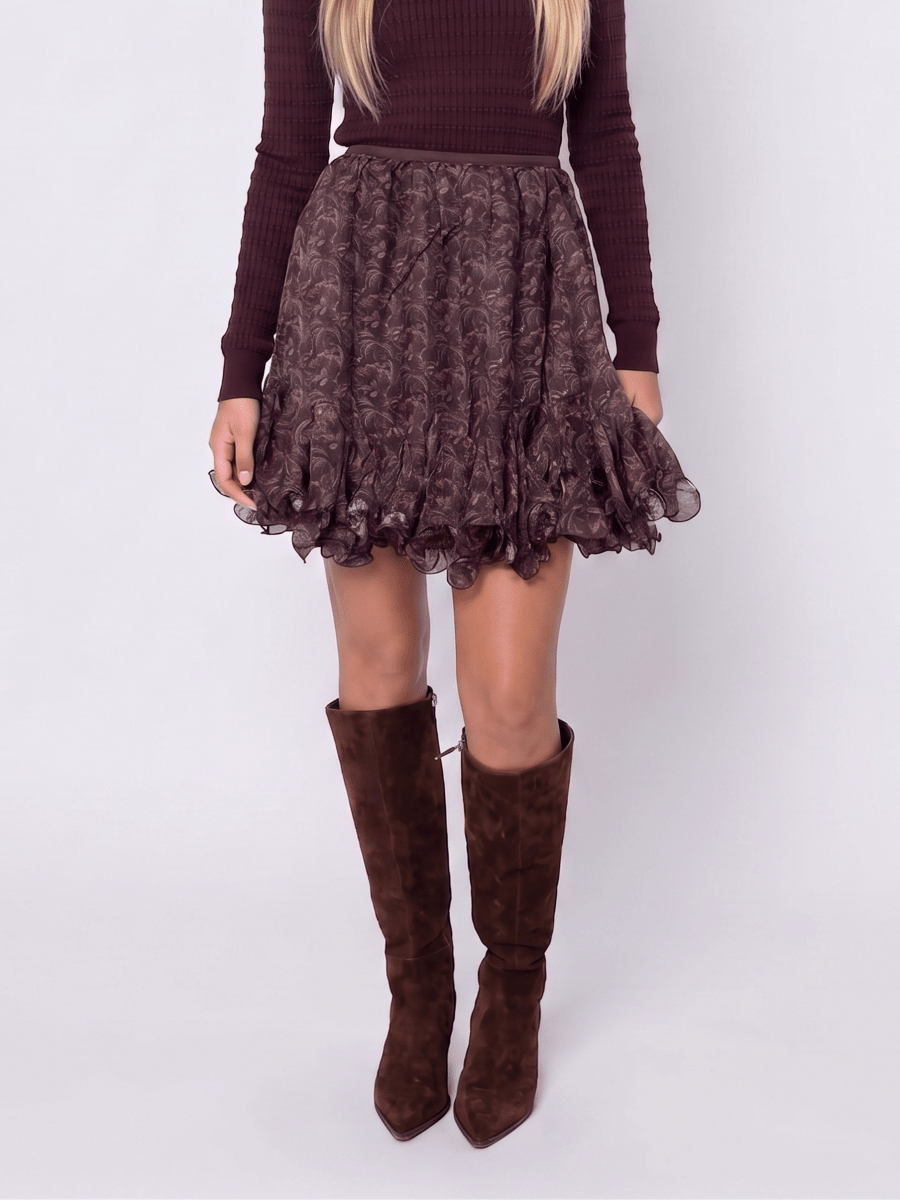 Sandy Skirt 20" (Burgundy Pattern) - Skirt - Yakira Bella