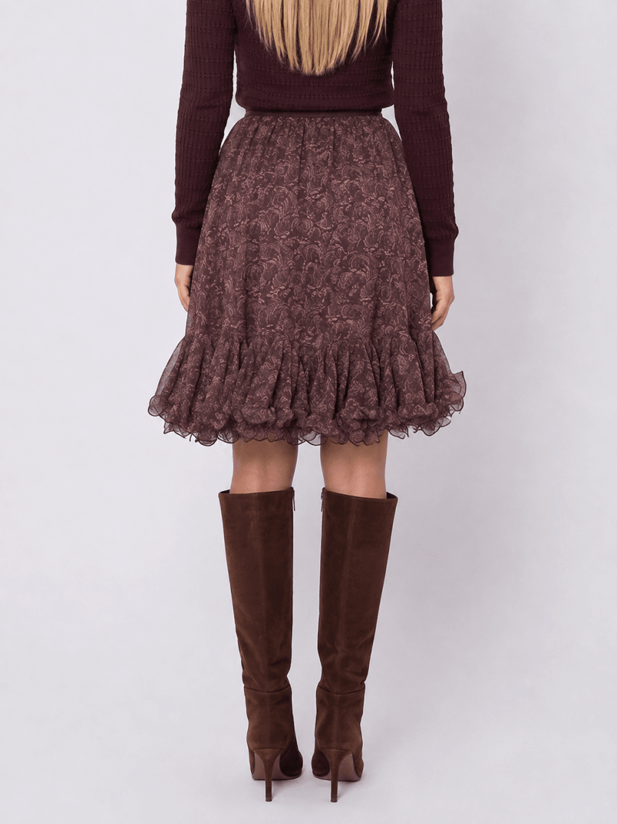 Sandy Skirt 23" (Burgundy Pattern) - Skirt - Yakira Bella