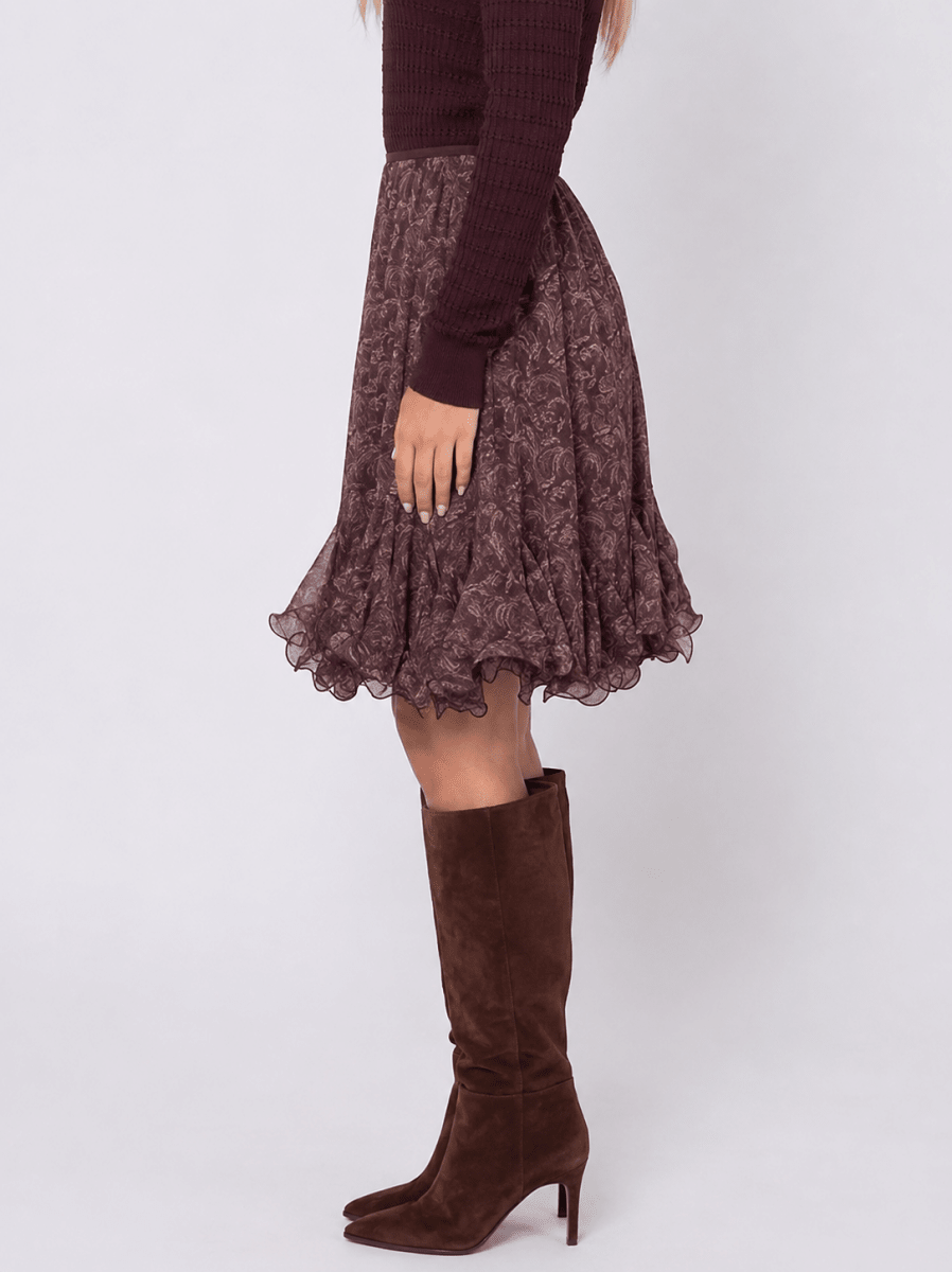 Sandy Skirt 23" (Burgundy Pattern) - Skirt - Yakira Bella