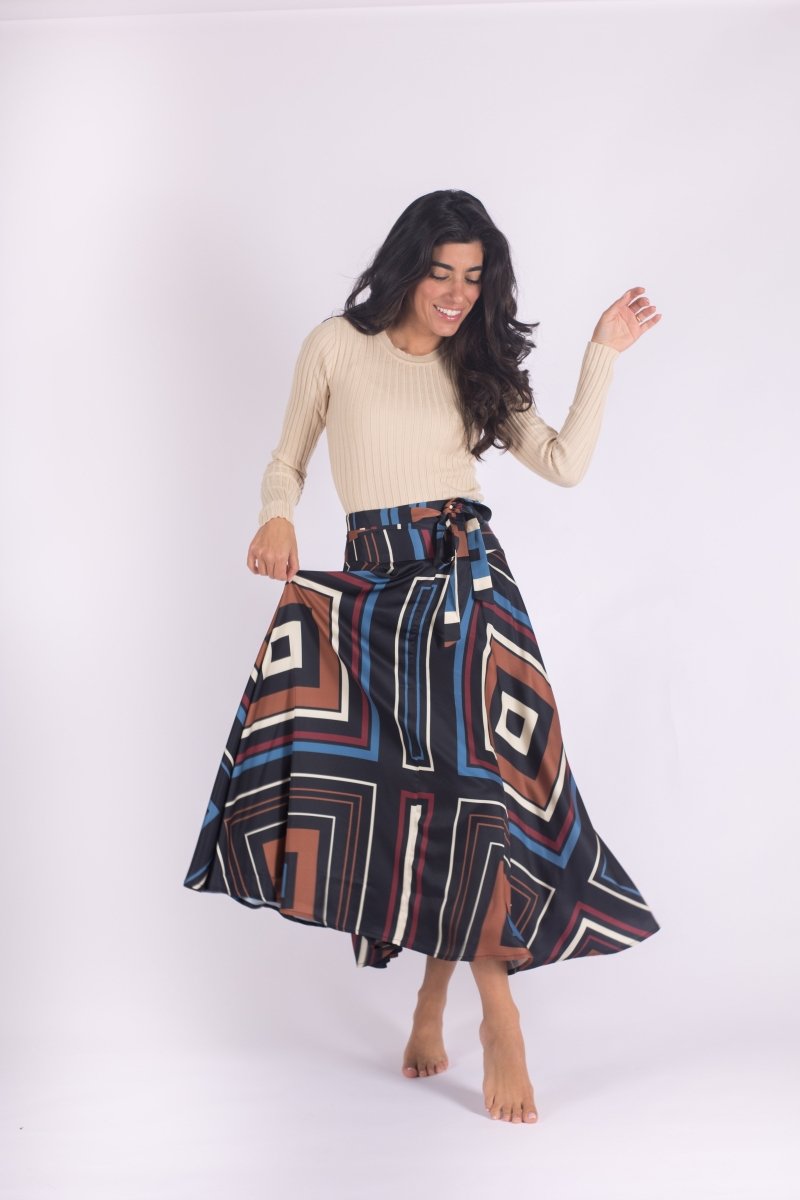 SANDY SKIRT (BROWN MULTI) - Skirt - Yakira Bella