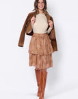 Sara Skirt 23" (Brown Flower) - Skirt - Yakira Bella