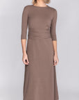 SARAH DRESS 3/4 SLEEVES (MOCHA) - Dress - Yakira Bella