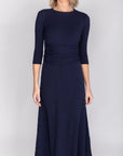 SARAH DRESS 3/4 SLEEVES (NAVY) - Dress - Yakira Bella