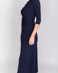 SARAH DRESS 3/4 SLEEVES (NAVY) - Dress - Yakira Bella