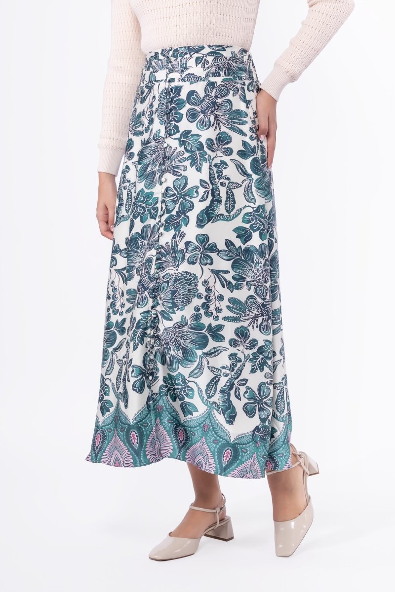 Selena Skirt (Green Pattern) - Skirt - Yakira Bella