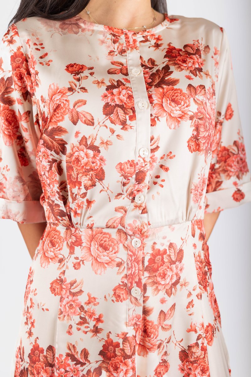 Shana Dress (Beige Pattern) - Dress - Yakira Bella