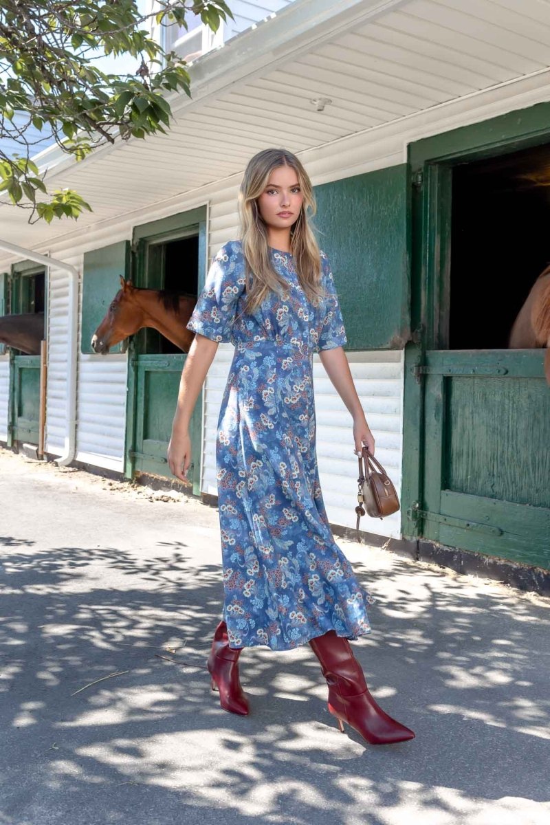 Shana Dress (Blue Pattern) - Dress - Yakira Bella