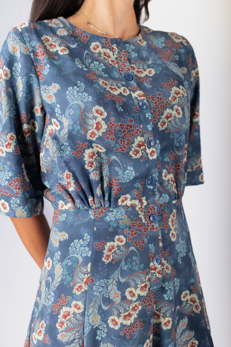Shana Dress (Blue Pattern) - Dress - Yakira Bella