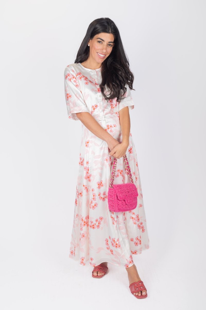 SHANA DRESS (IVORY/PINK) - Dress - Yakira Bella