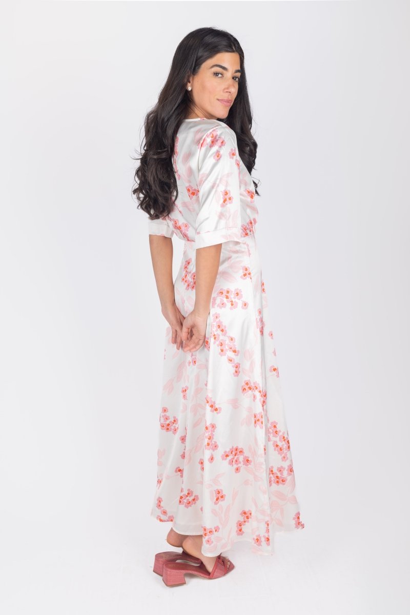 SHANA DRESS (IVORY/PINK) - Dress - Yakira Bella