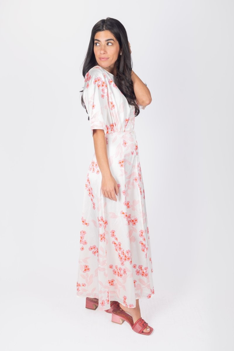 SHANA DRESS (IVORY/PINK) - Dress - Yakira Bella