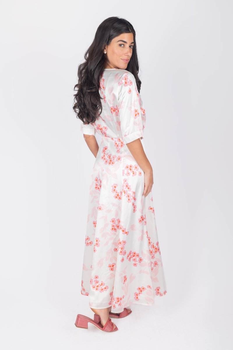 SHANA DRESS (IVORY/PINK) - Dress - Yakira Bella