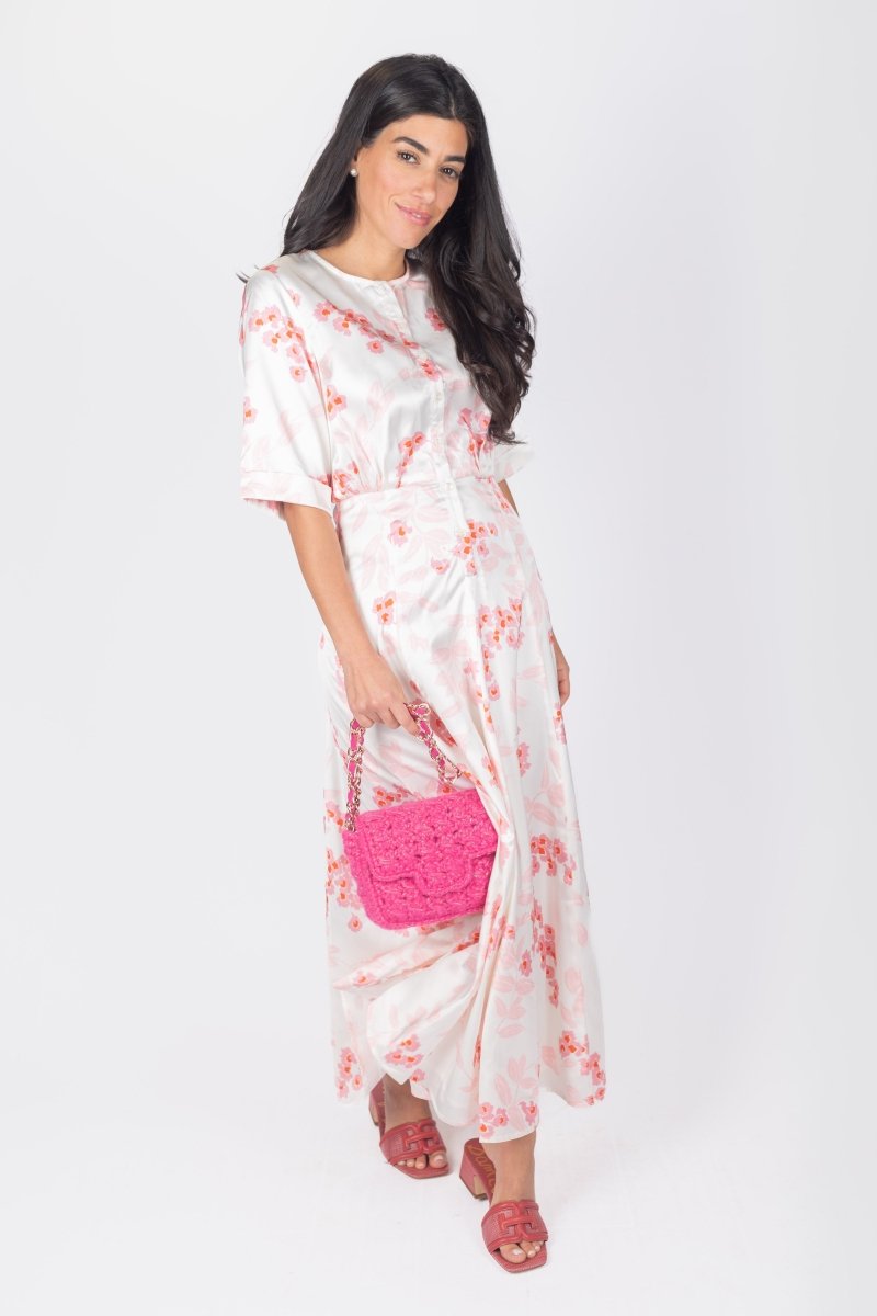 SHANA DRESS (IVORY/PINK) - Dress - Yakira Bella