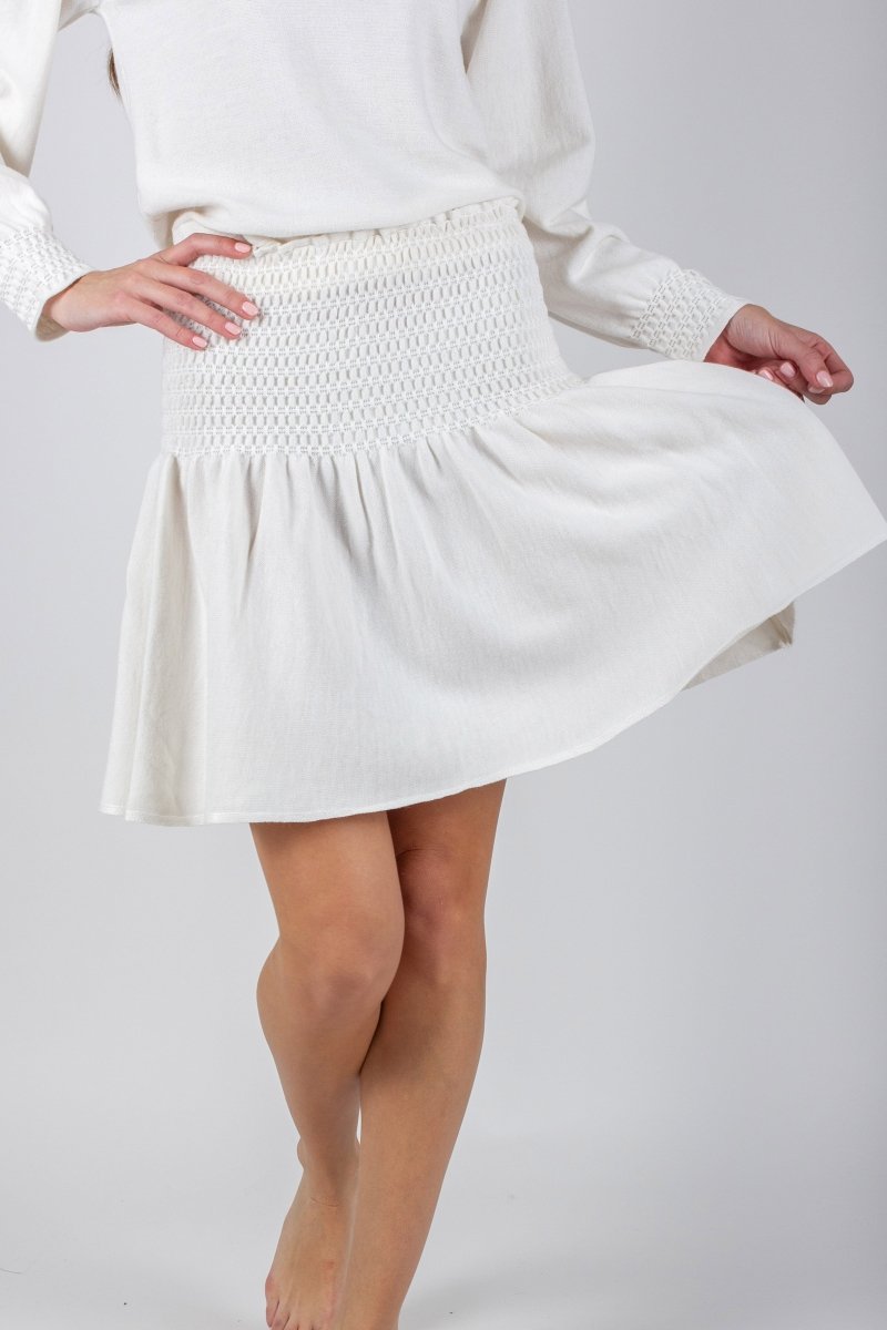 SHELBY SKIRT 20&quot; (IVORY) - Skirt - Yakira Bella