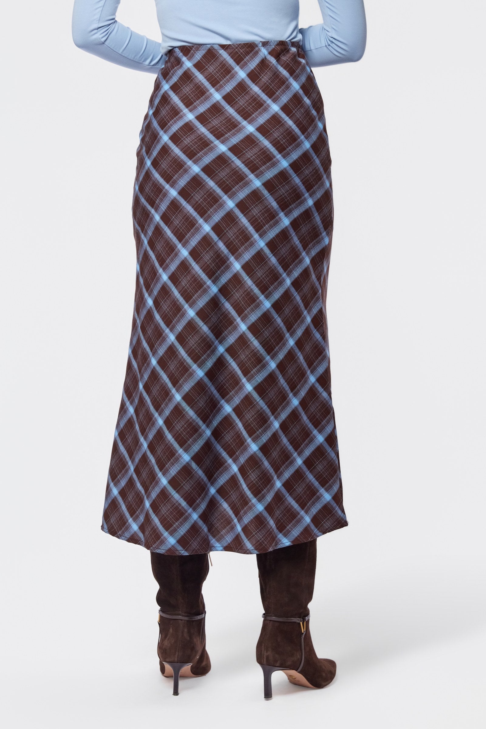 Elenia Skirt (Brown Plaid)