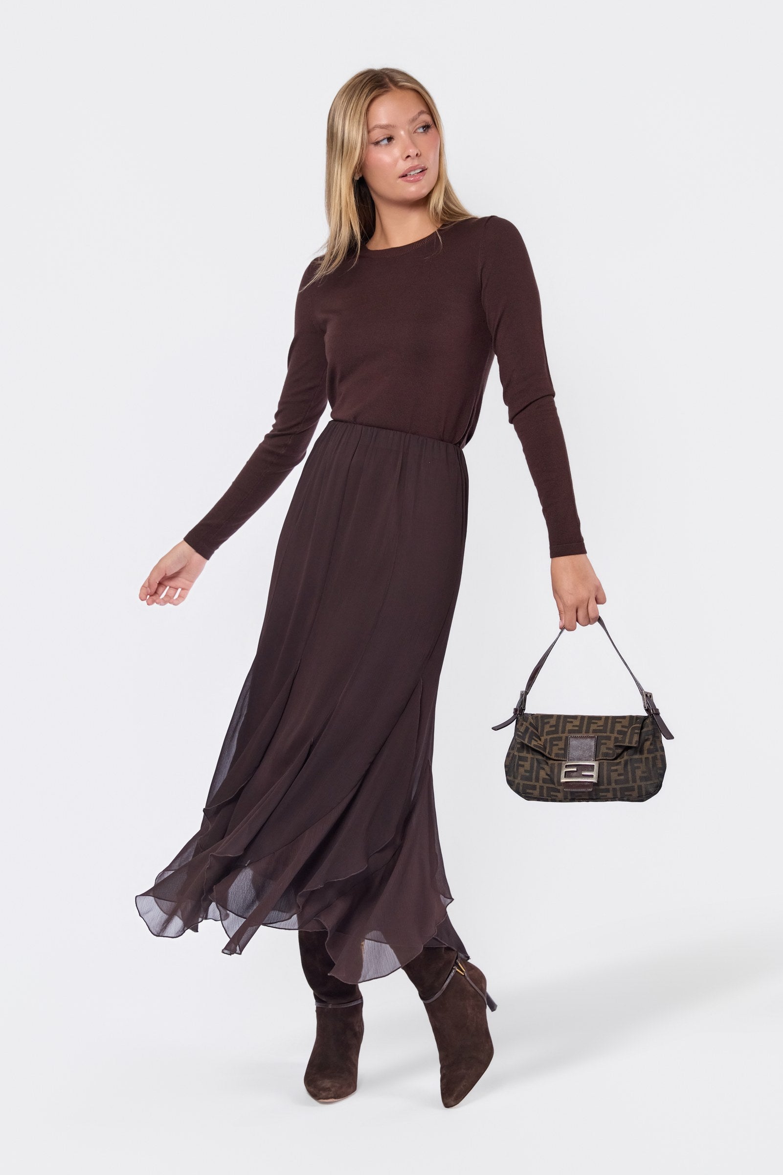Aimee Skirt (Dark Brown)