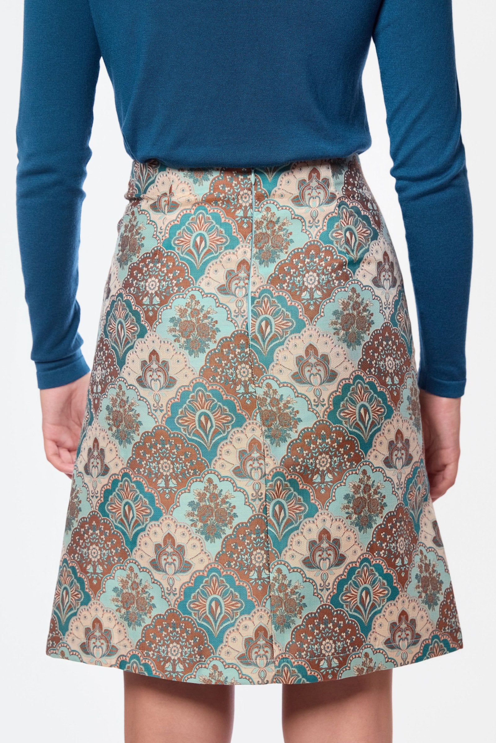 Roselle Skirt (Mint/Brown)