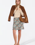 Roselle Skirt (Mint/Brown)