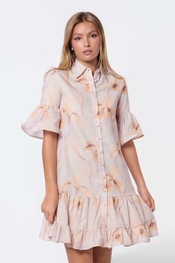 Lola Dress (Beige Pattern)