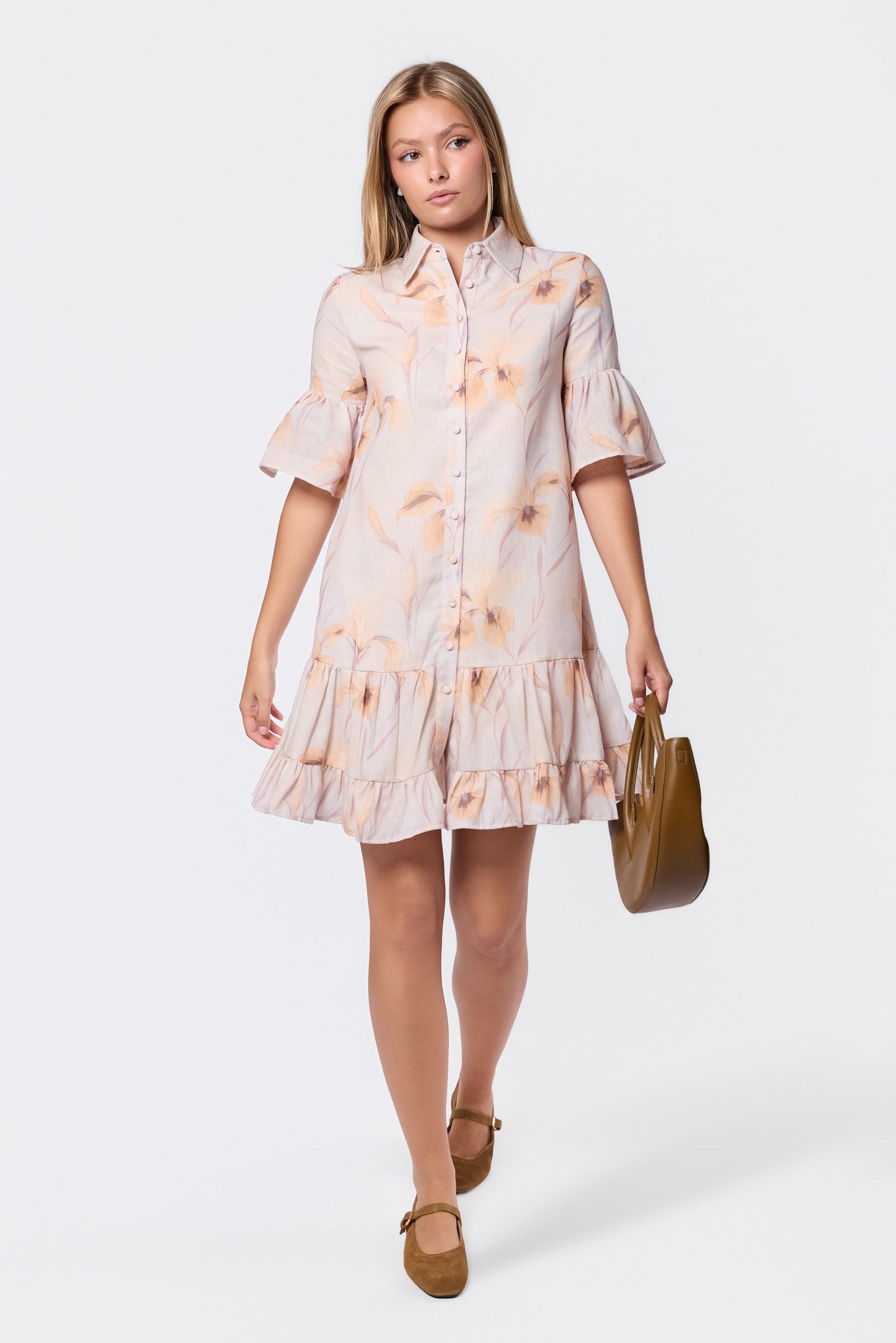 Lola Dress (Beige Pattern)