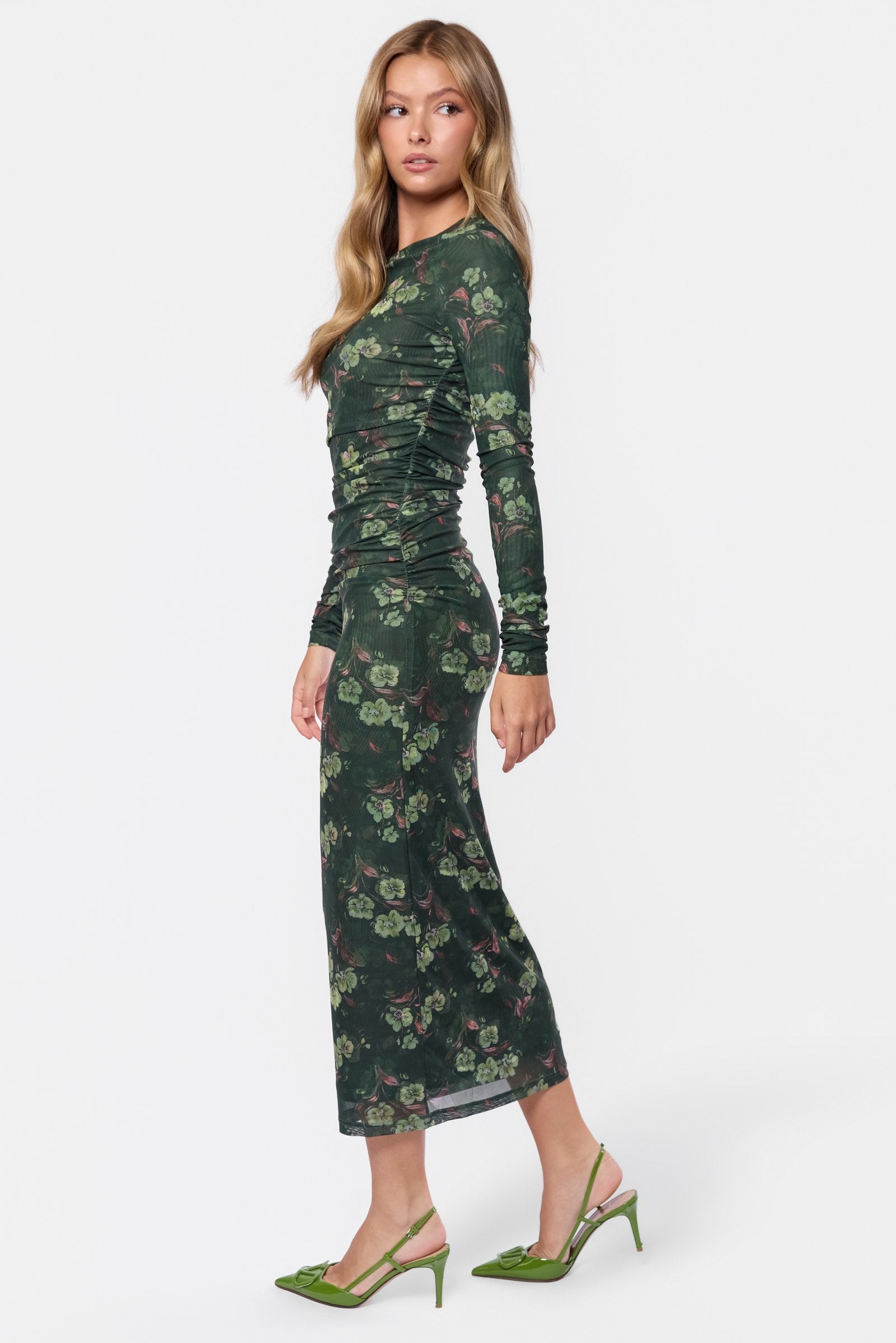 Alia Dress (Olive Green Ground)