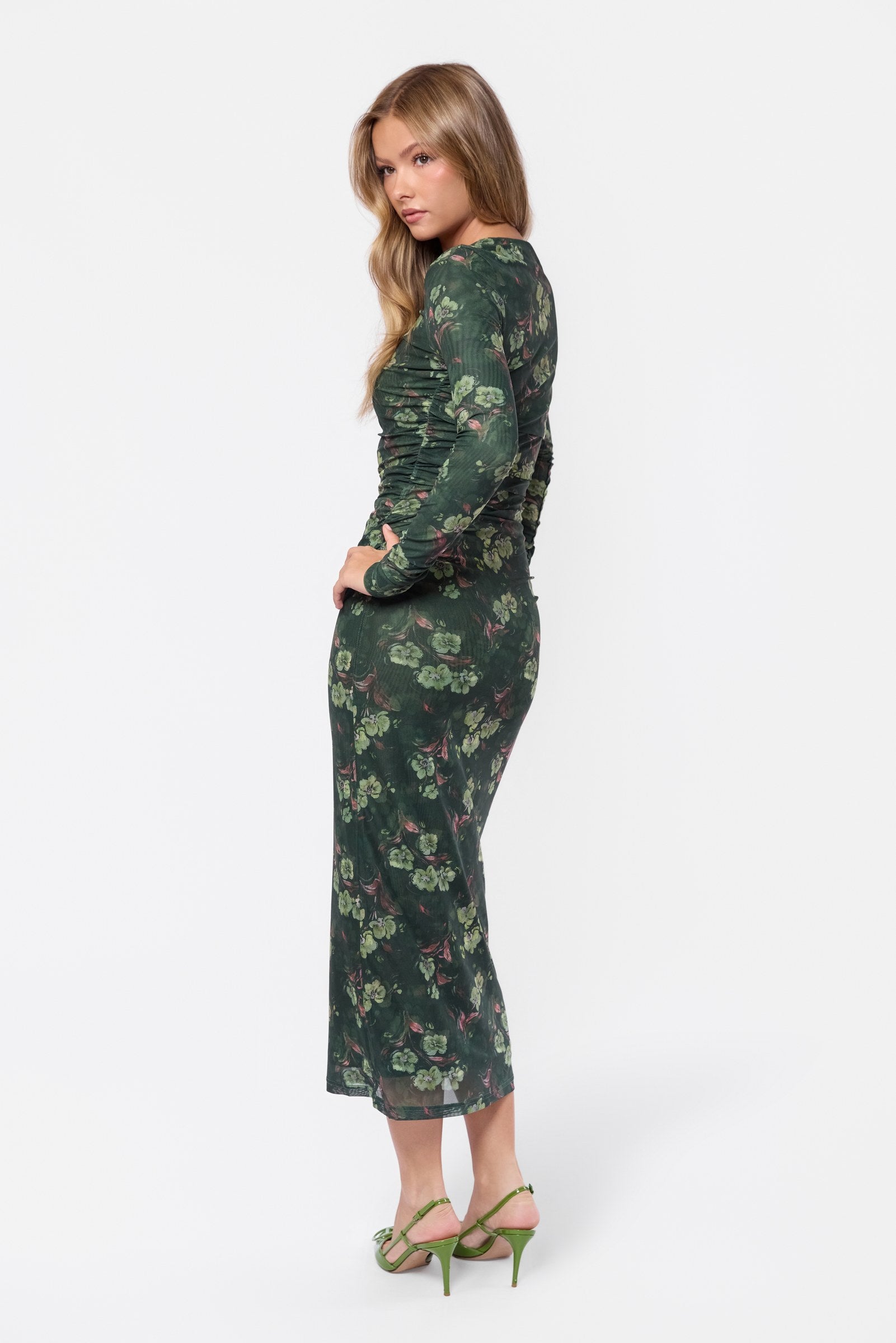 Alia Dress (Olive Green Ground)