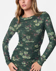 Alia Dress (Olive Green Ground)