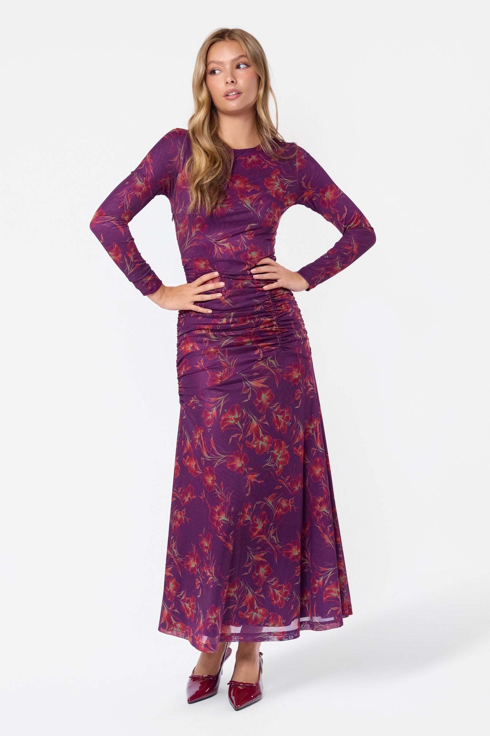 Juliana Dress (Purple Ground)
