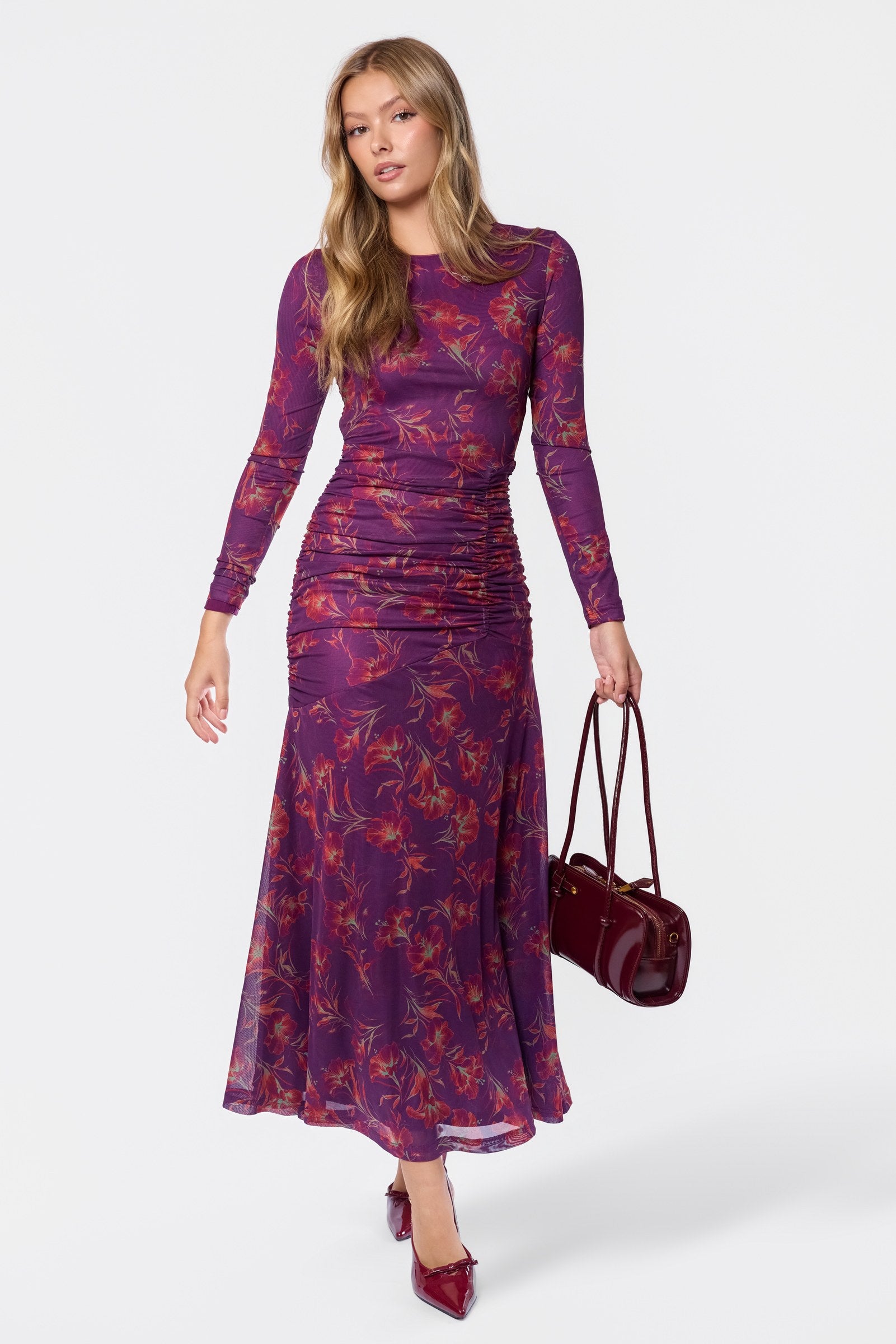 Juliana Dress (Purple Ground)