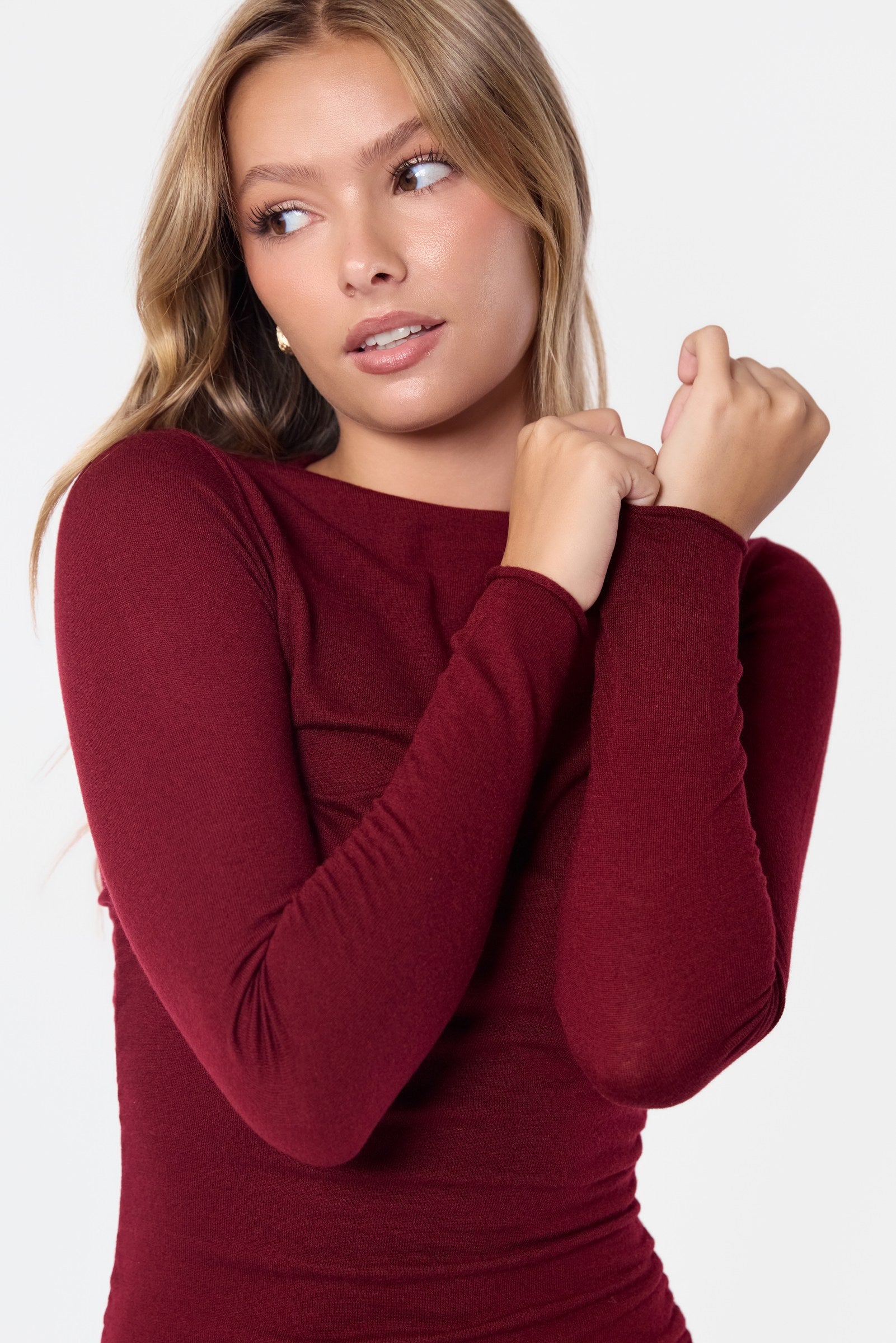 Regina Dress (Burgundy)