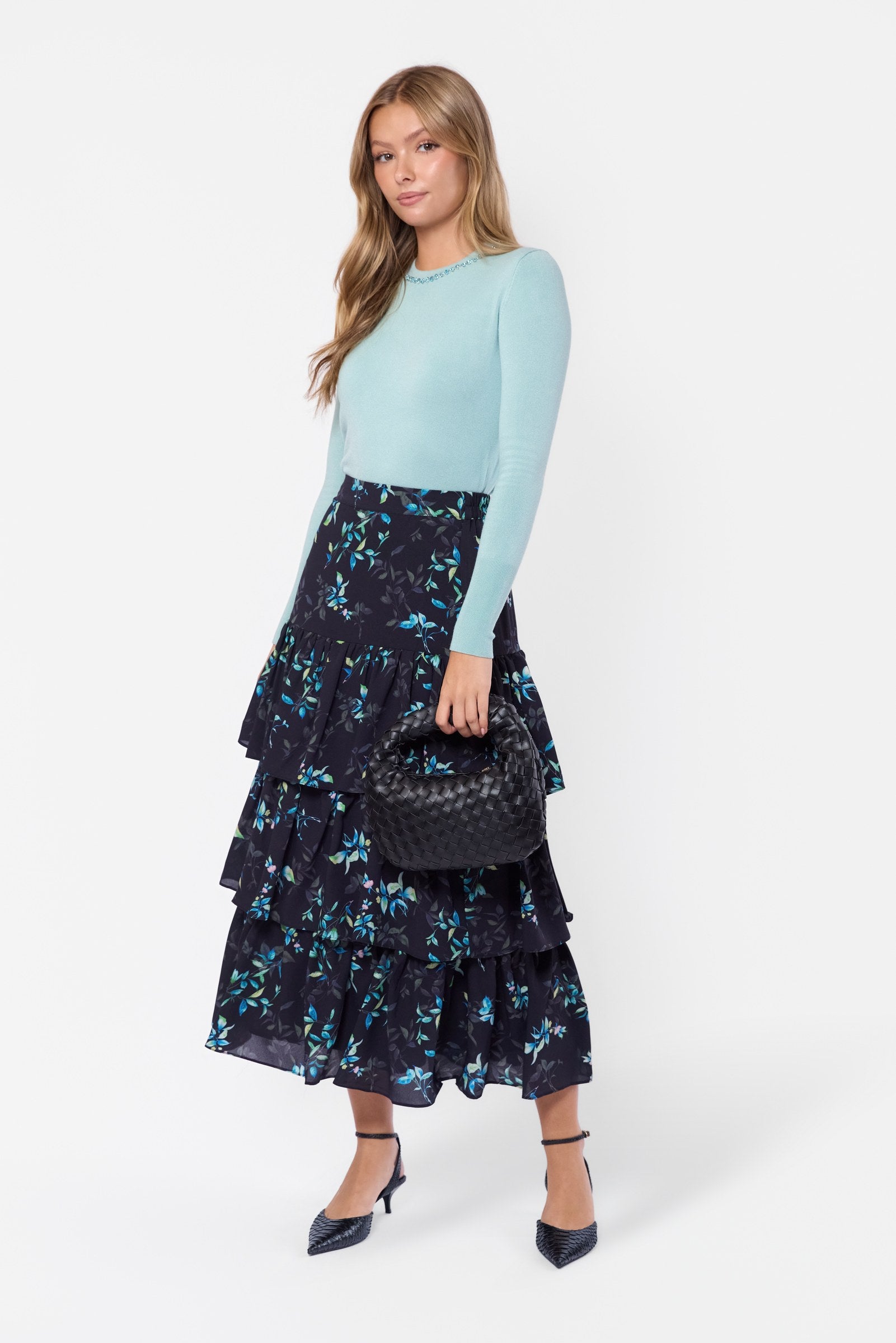 Suri Skirt (Black/Blue)