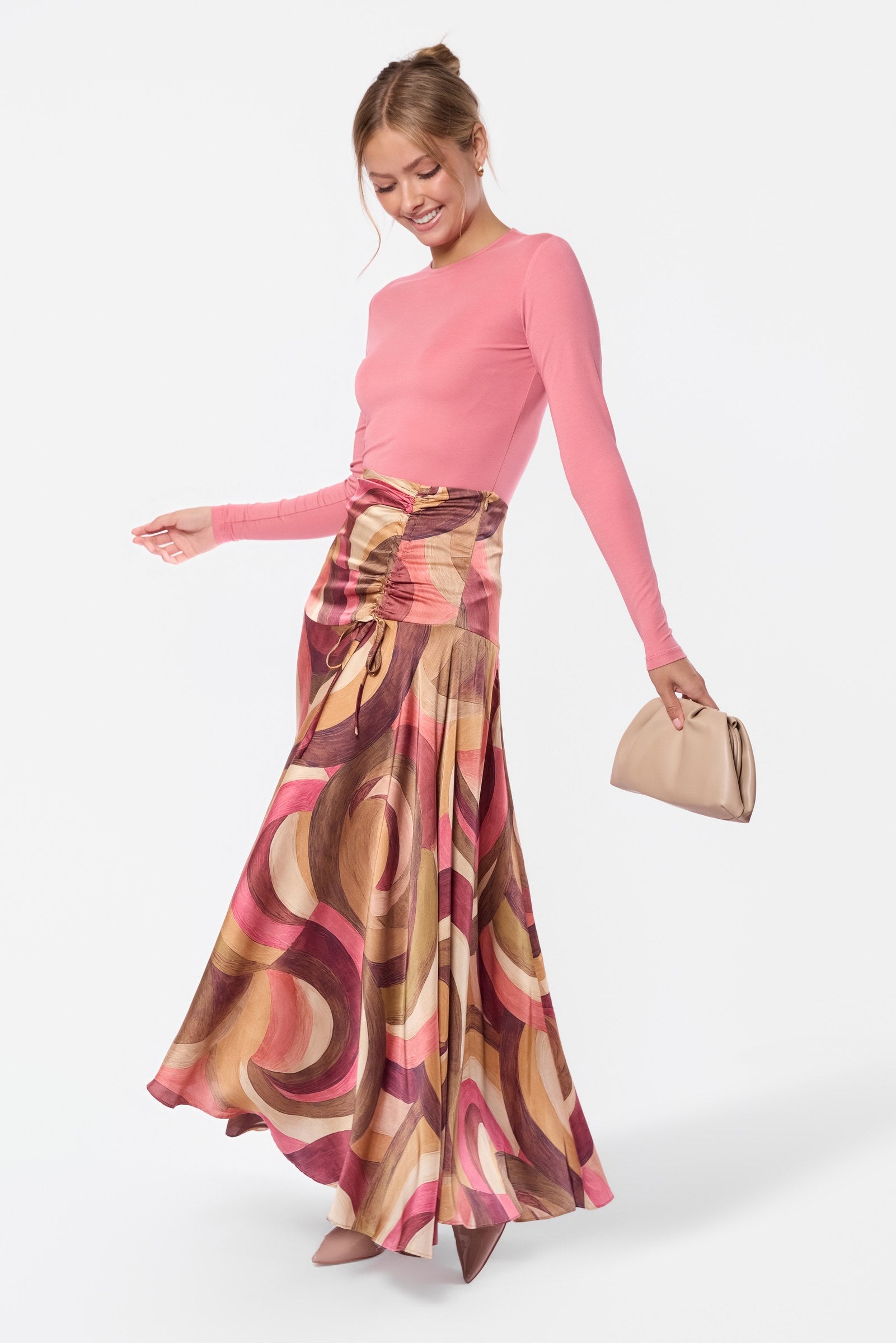 Aviana Skirt (Brown Pattern)