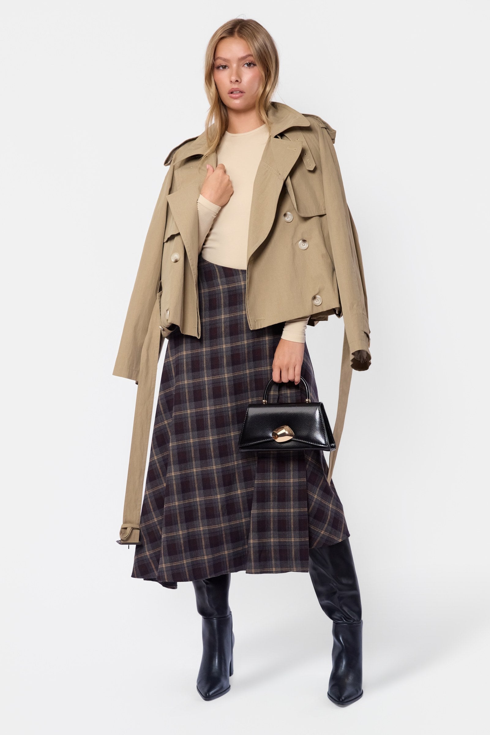 Foley Skirt (Black Plaid)