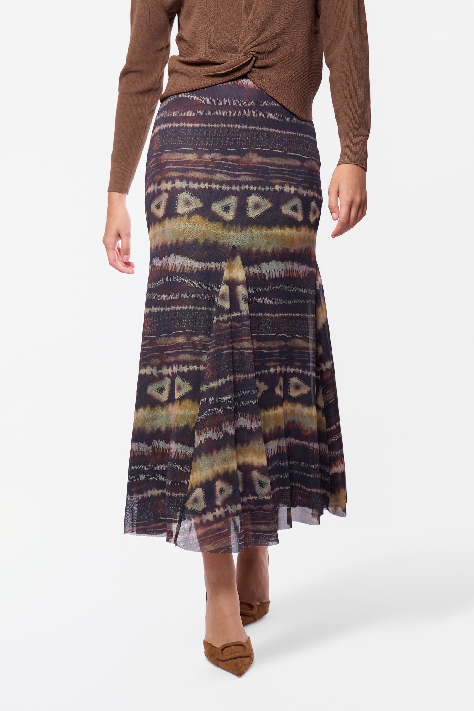 Natalia Skirt (Brown Multi)