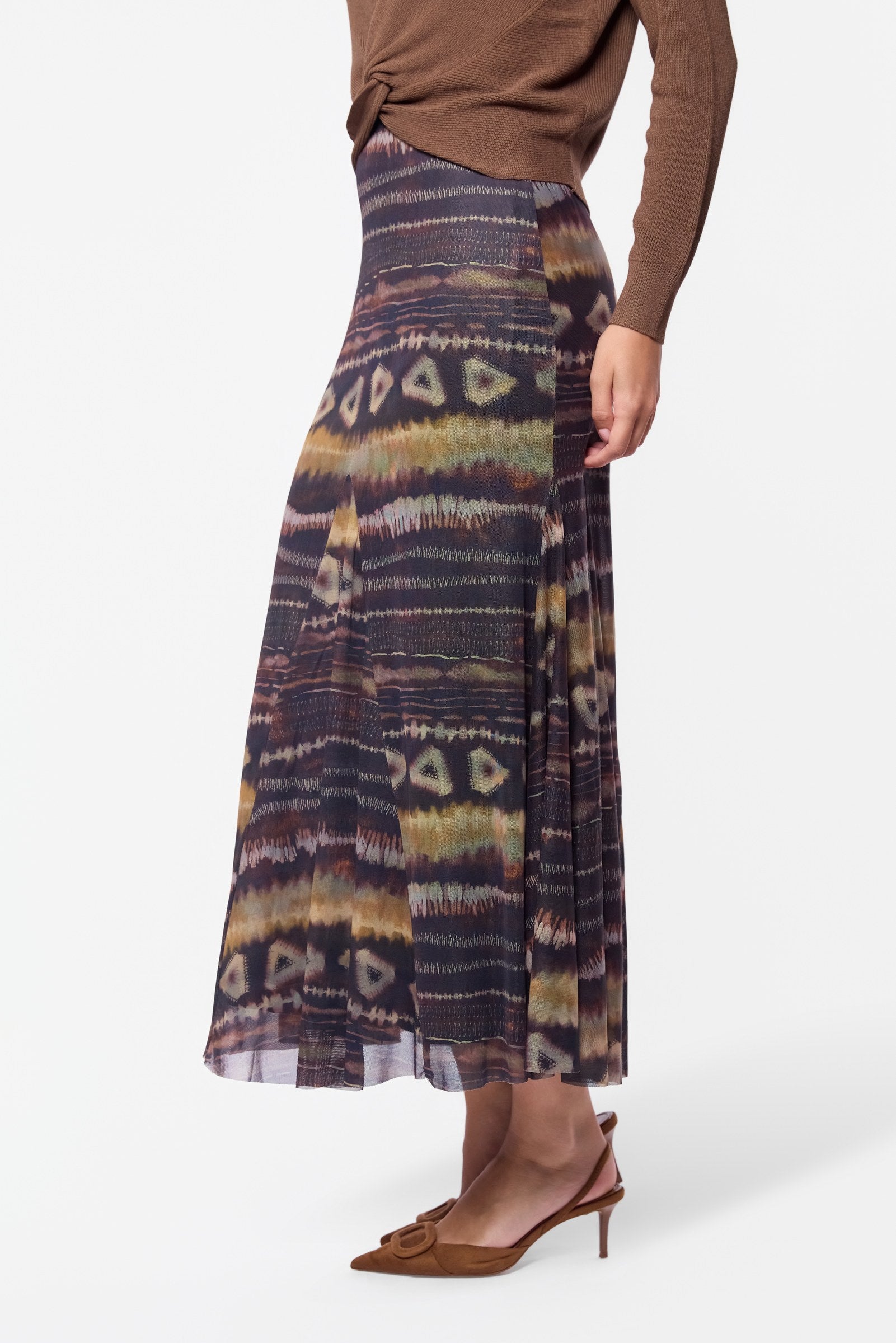 Natalia Skirt (Brown Multi)