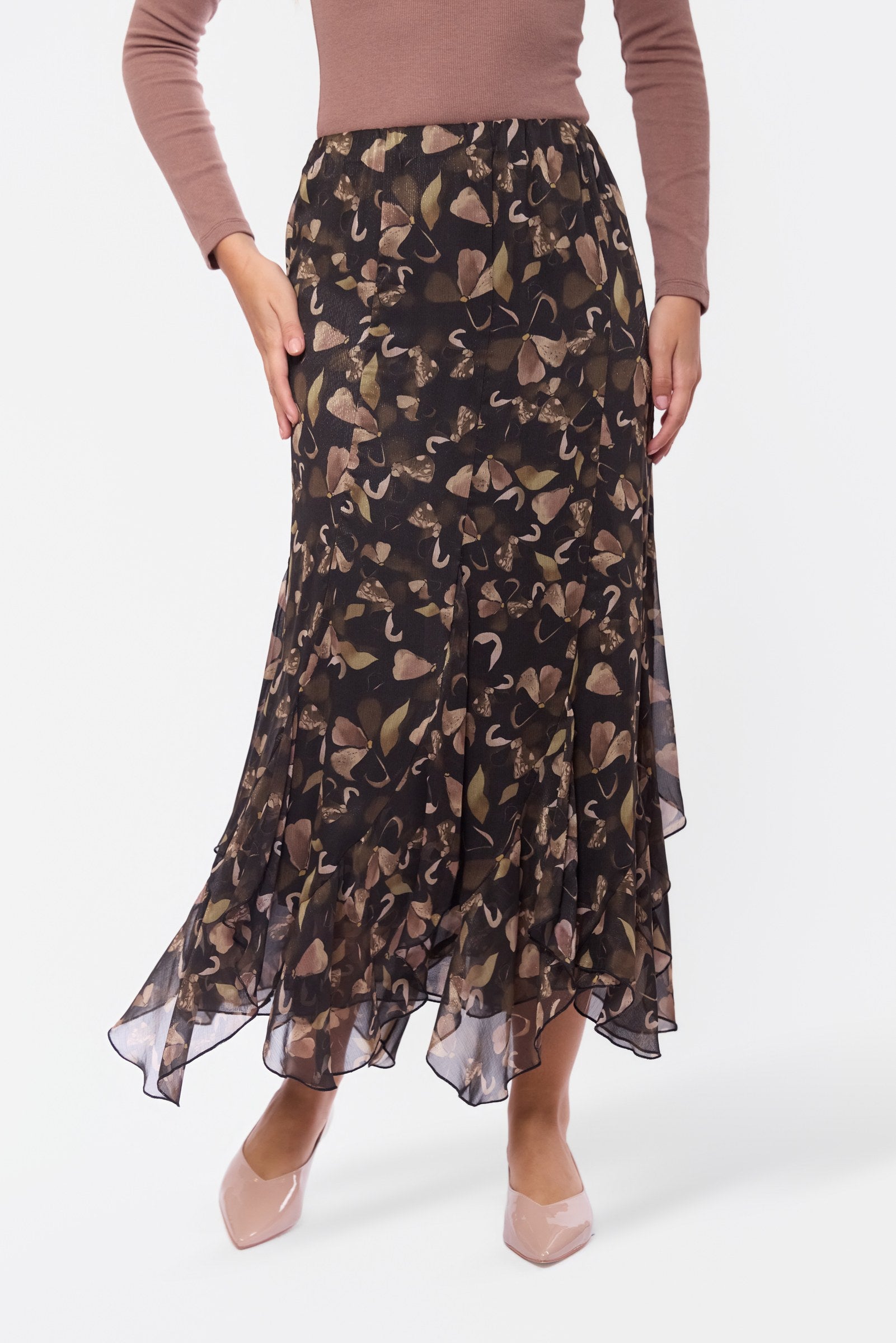 Aimee Skirt (Black Pattern)