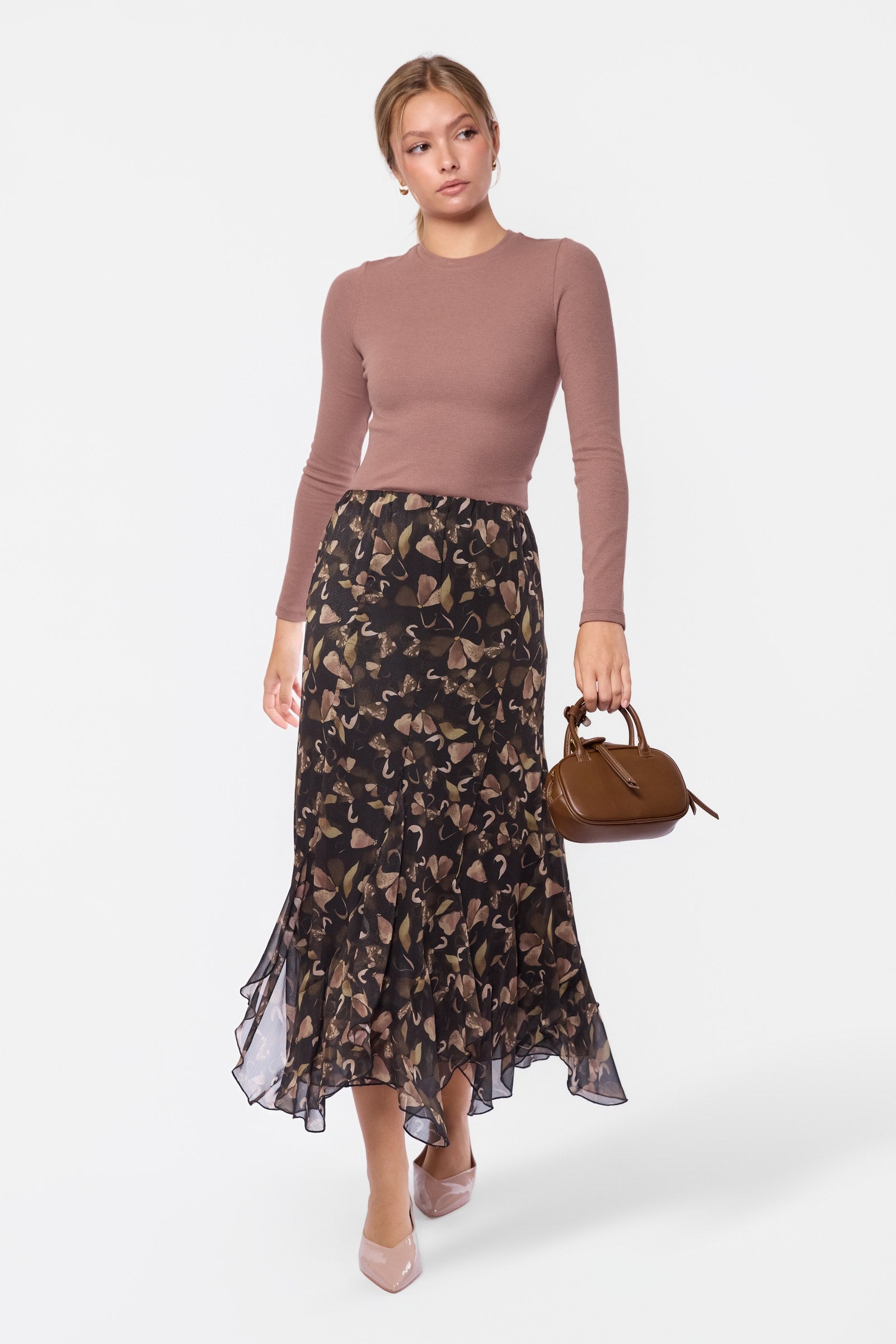 Aimee Skirt (Black Pattern)