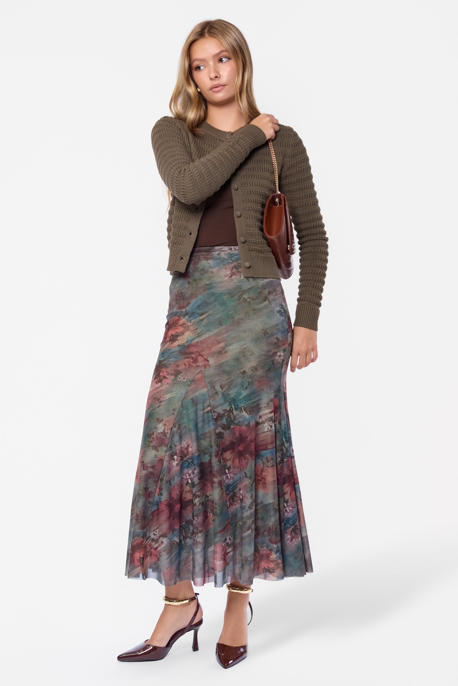Natalia Skirt (Teal Ground)