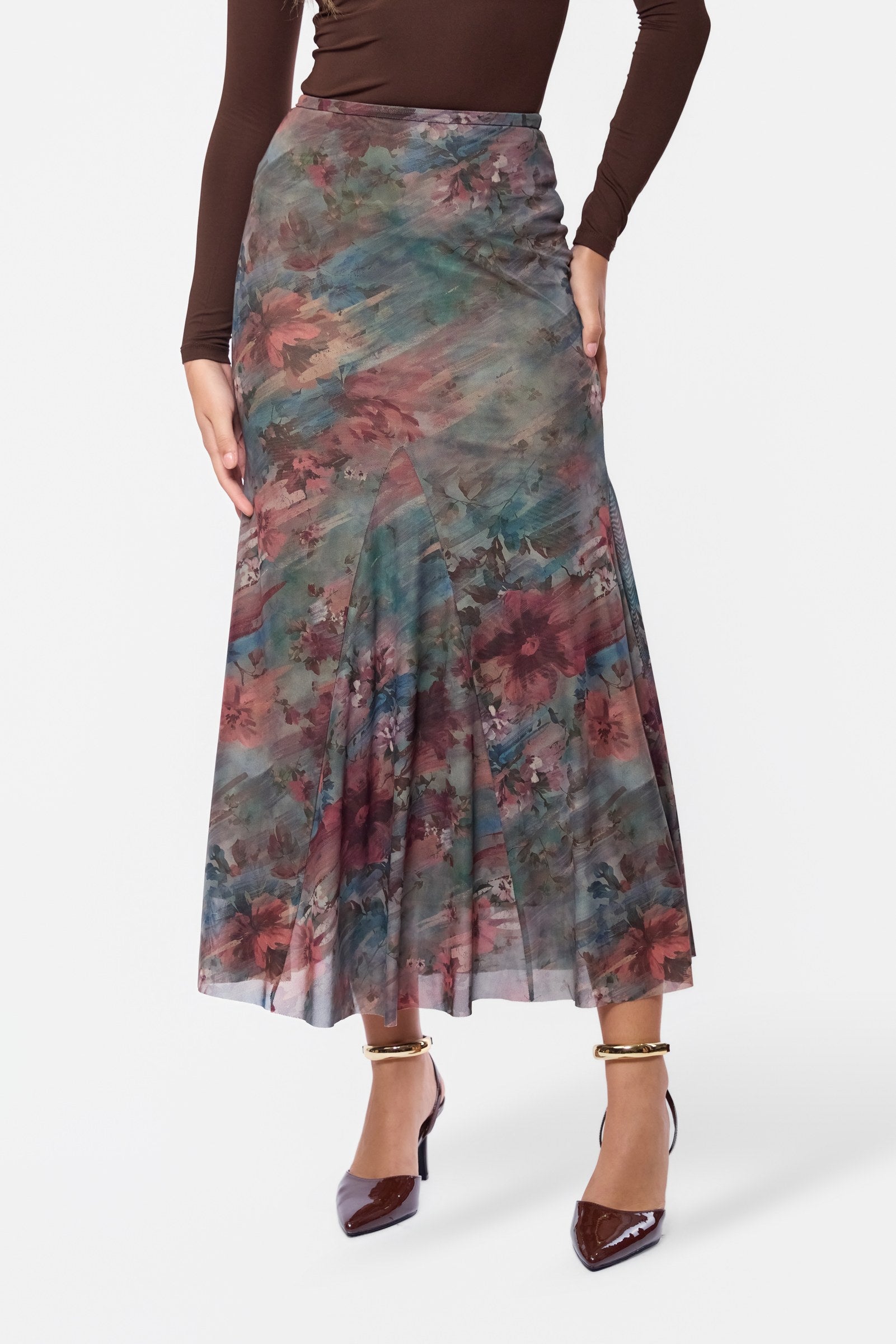 Natalia Skirt (Teal Ground)