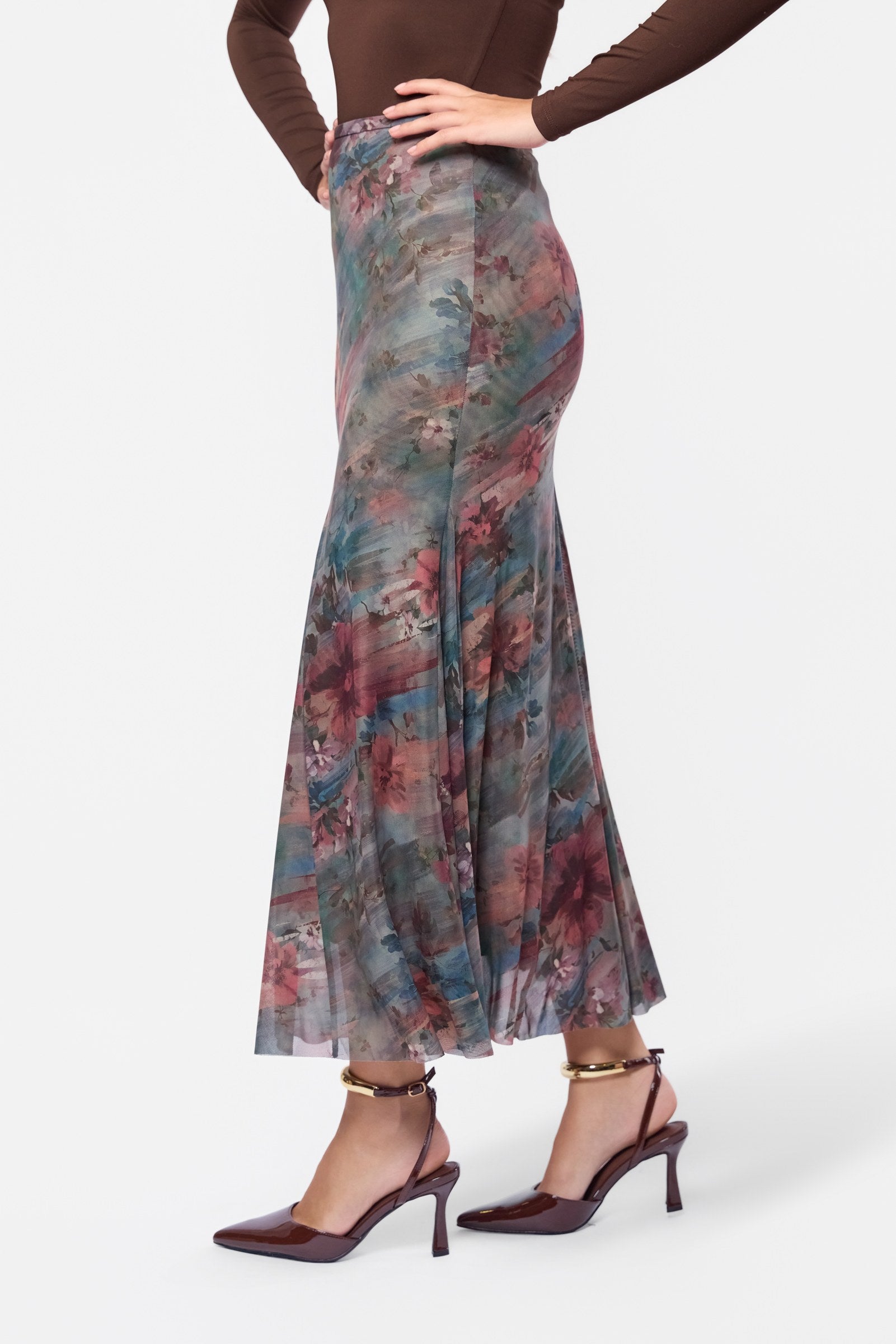 Natalia Skirt (Teal Ground)