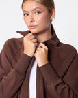 Mina Zip Up Jacket (Dark Brown)