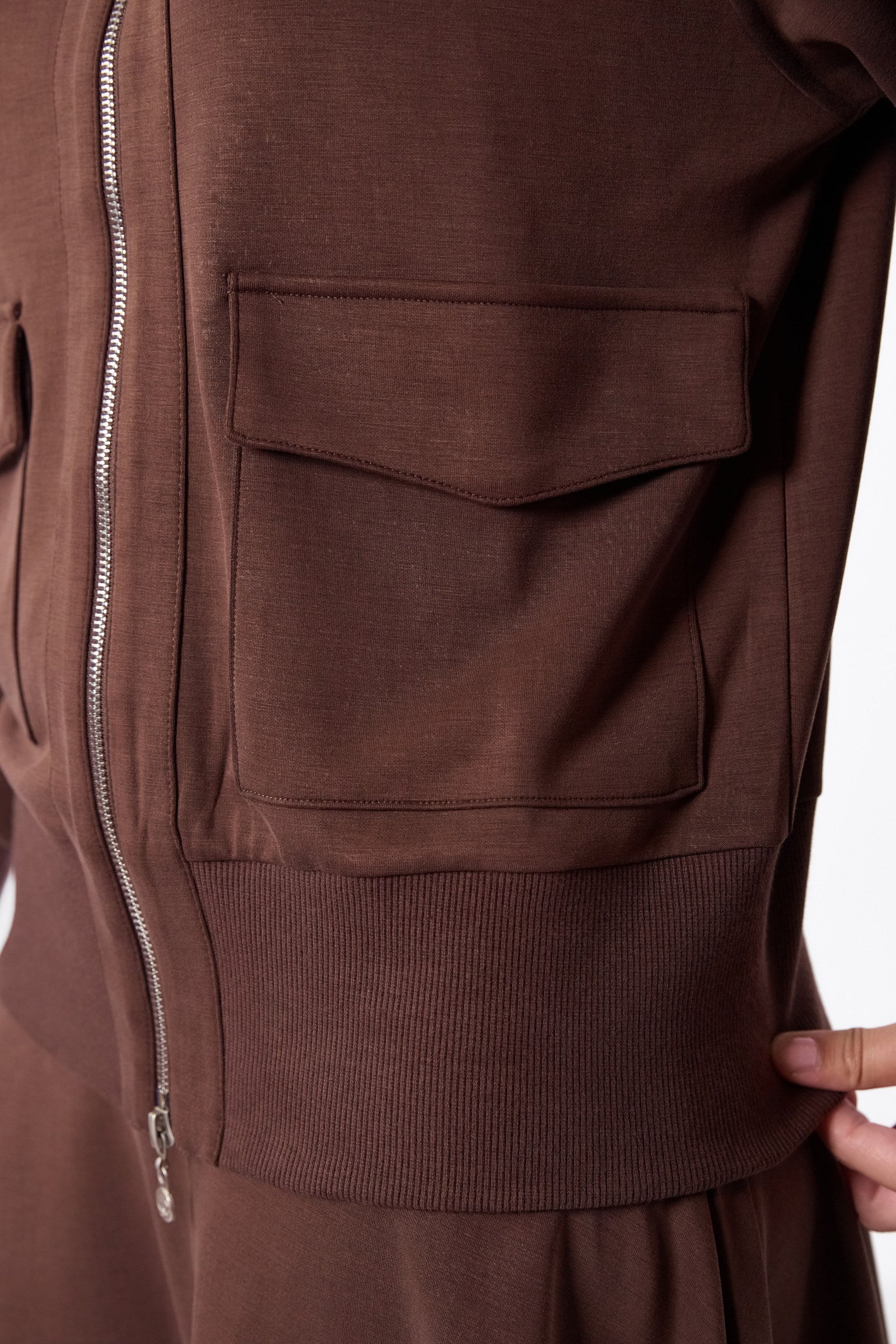 Mina Zip Up Jacket (Dark Brown)