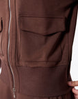 Mina Zip Up Jacket (Dark Brown)