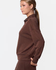 Mina Half Zip Top (Dark Brown)