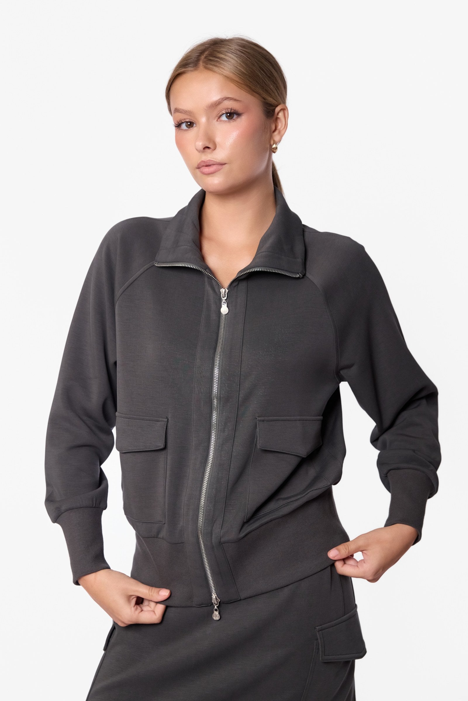 Mina Zip Up Jacket (Olive)
