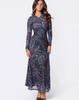 Mariella Dress (Brown Blue)