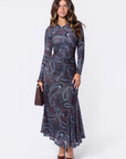 Mariella Dress (Brown Blue)