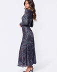 Mariella Dress (Brown Blue)